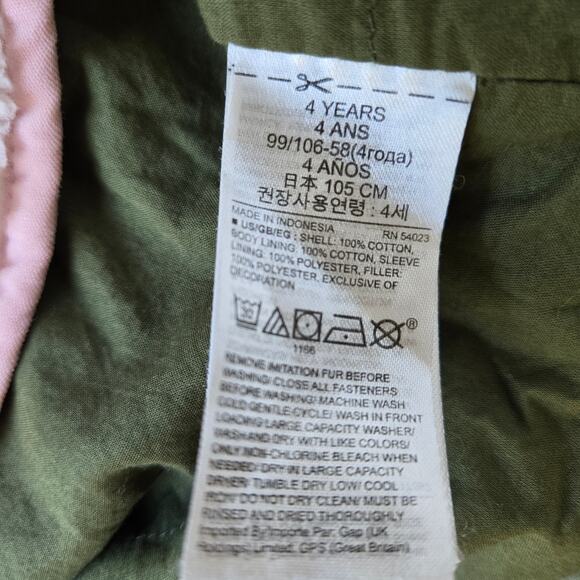 GAP Kids NEW 3-in-1 Parka Hooded Jacket Coat Toddler Girls Army Green Size 4T - Picture 12 of 13